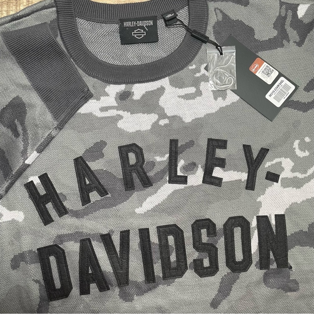 Harley-Davidson Gray Camouflage Crewneck Sweater